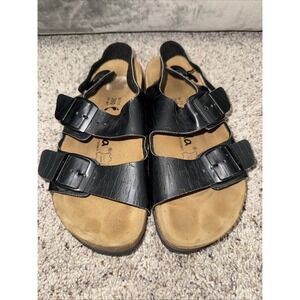 Birkenstock Betula‎ Black Leather Ankle Strap Sandals Women's 9/40